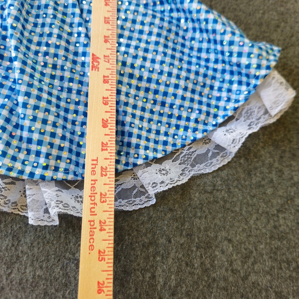 New! Rubies Dorothy Costume Child Small 4-6 Blue Gingham Sequin Wizard of Oz - Picture 4 of 6